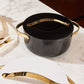 Caraway Dutch Oven in Black with Gold Handles