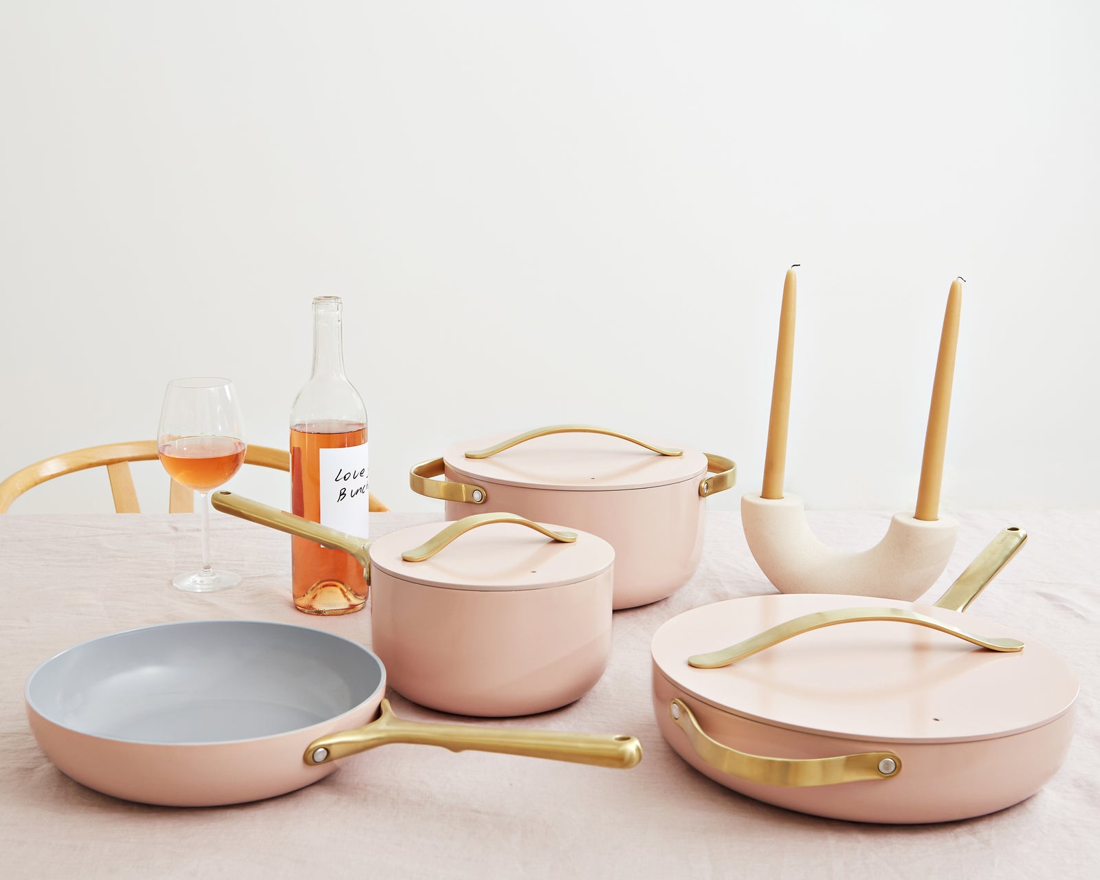Caraway Non-Toxic and Non-Stick Cookware Set in Rose Quartz with Gold –  Premium Home Source