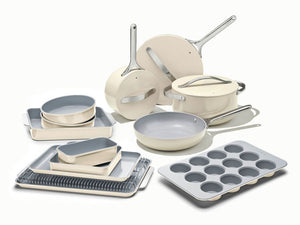 Caraway Non-Toxic and Non-Stick Cookware and Bakeware Set in Cream
