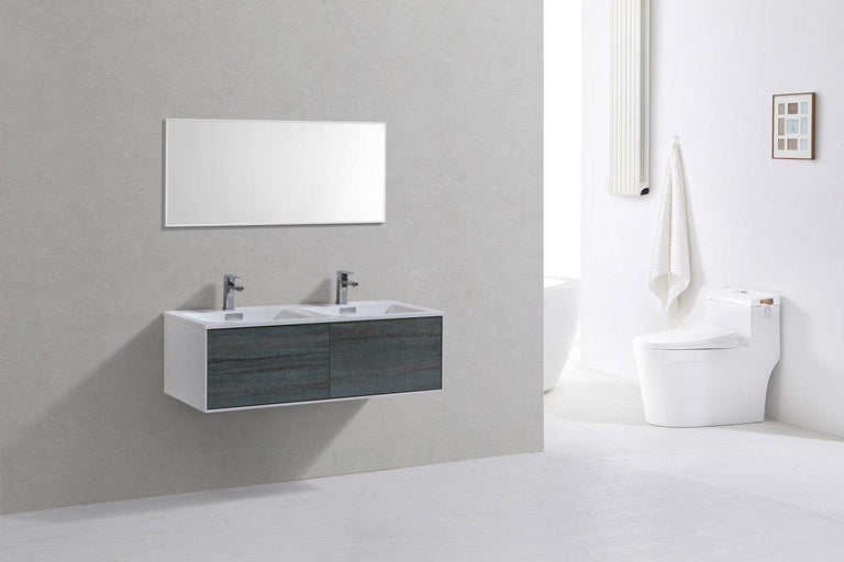KubeBath Divario 48 in. Ocean Gray Wall Mount Modern Bathroom Vanity, D48BE