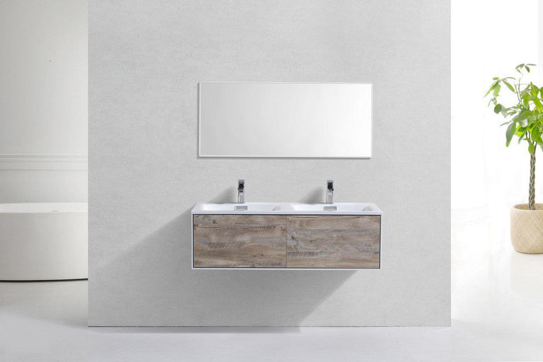 KubeBath Divario 48 in. Wall Mount Modern Bathroom Vanity - Nature Wood, D48NW