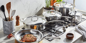 Demeyere Proline 12.6" Stainless Steel Fry Pan with Helper Handle, Atlantis Series