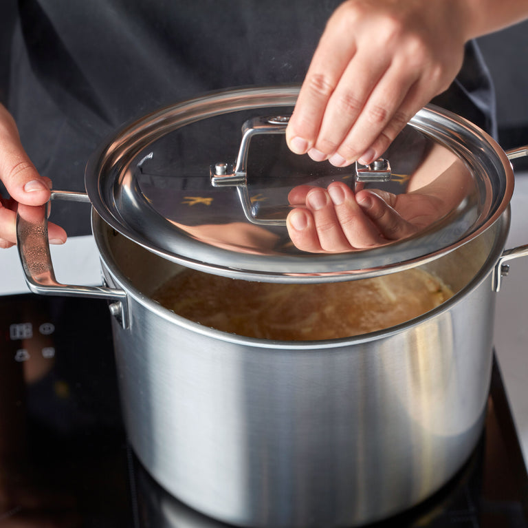 Demeyere Essential 5-Ply 8-qt Stainless Steel Stock Pot with Lid