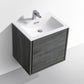KubeBath De Lusso 24 in. Wall Mount Modern Bathroom Vanity - Ocean Gray, DL24-BE