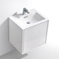 KubeBath De Lusso 24 in. Wall Mount Modern Bathroom Vanity - High Glossy White, DL24-GW