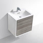 KubeBath De Lusso 24 in. Wall Mount Modern Bathroom Vanity - Ash Gray, DL24-HGASH