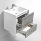 KubeBath De Lusso 24 in. Wall Mount Modern Bathroom Vanity - Ash Gray, DL24-HGASH