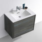 KubeBath De Lusso 30 in. Wall Mount Modern Bathroom Vanity - Ocean Gray, DL30-BE