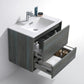 KubeBath De Lusso 30 in. Wall Mount Modern Bathroom Vanity - Ocean Gray, DL30-BE