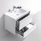 KubeBath DeLusso 30 in. Wall Mount Modern Bathroom Vanity - High Glossy White, DL30-GW