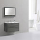 KubeBath De Lusso 36 in. Wall Mount Modern Bathroom Vanity - Ocean Gray, DL36-BE