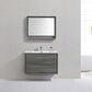 KubeBath De Lusso 36 in. Wall Mount Modern Bathroom Vanity - Ocean Gray, DL36-BE