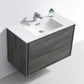 KubeBath De Lusso 36 in. Wall Mount Modern Bathroom Vanity - Ocean Gray, DL36-BE