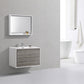 KubeBath De Lusso 36 in. Wall Mount Modern Bathroom Vanity - Ash Gray, DL36-HGASH