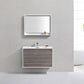 KubeBath De Lusso 36 in. Wall Mount Modern Bathroom Vanity - Ash Gray, DL36-HGASH