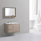 KubeBath DeLusso 36 in. Wall Mount Modern Bathroom Vanity - Nature Wood, DL36-NW