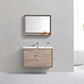 KubeBath DeLusso 36 in. Wall Mount Modern Bathroom Vanity - Nature Wood, DL36-NW