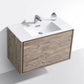 KubeBath DeLusso 36 in. Wall Mount Modern Bathroom Vanity - Nature Wood, DL36-NW