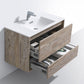 KubeBath DeLusso 36 in. Wall Mount Modern Bathroom Vanity - Nature Wood, DL36-NW