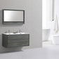 KubeBath De Lusso 48 in. Double Sink Wall Mount Modern Bathroom Vanity - Ocean Gray, DL48D-BE
