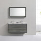 KubeBath De Lusso 48 in. Double Sink Wall Mount Modern Bathroom Vanity - Ocean Gray, DL48D-BE