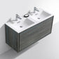 KubeBath De Lusso 48 in. Double Sink Wall Mount Modern Bathroom Vanity - Ocean Gray, DL48D-BE