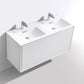 Kube Bath De Lusso 48 in. Double Sink Wall Mount Modern Bathroom Vanity - High Glossy White, DL48D-GW
