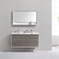 KubeBath DeLusso 48 in. Double Sink Wall Mount Modern Bathroom Vanity - Ash Gray, DL48D-HGASH