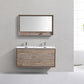 KubeBath DeLusso 48 in. Double Sink Wall Mount Modern Bathroom Vanity - Nature Wood, DL48D-NW