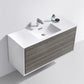 KubeBath DeLusso 48 in. Single Sink Wall Mount Modern Bathroom Vanity - Ash Gray, DL48S-HGASH