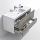 KubeBath DeLusso 48 in. Single Sink Wall Mount Modern Bathroom Vanity - Ash Gray, DL48S-HGASH