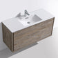 KubeBath DeLusso 48 in. Single Sink Wall Mount Modern Bathroom Vanity - Nature Wood, DL48S-NW