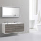 KubeBath De Lusso 60 in. Double Sink Wall Mount Modern Bathroom Vanity - Ash Gray, DL60D-HGASH