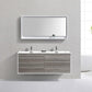KubeBath De Lusso 60 in. Double Sink Wall Mount Modern Bathroom Vanity - Ash Gray, DL60D-HGASH