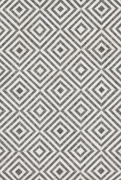 Loloi Rugs Dorado Collection Rug in Charcoal, Ivory - 5' x 7'6"