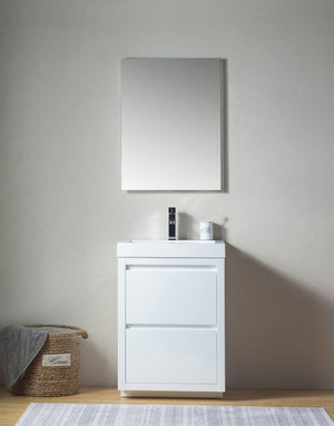 Vanity Art Single-Sink Bathroom Vanity With Resin Top, 24"