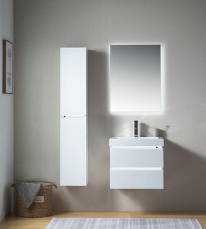 Vanity Art LED Lighted Wall-Hung Single-Sink Vanity With Resin Top, 24"