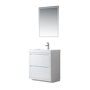 Vanity Art Single-Sink Bathroom Vanity With Resin Top, 30"