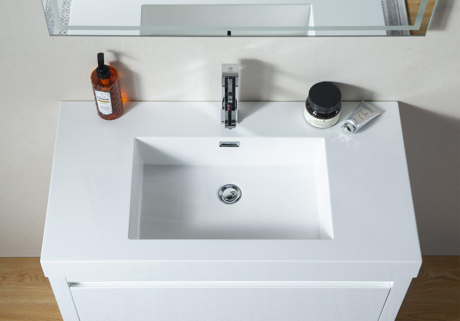 Vanity Art Single-Sink Bathroom Vanity With Resin Top, 36"