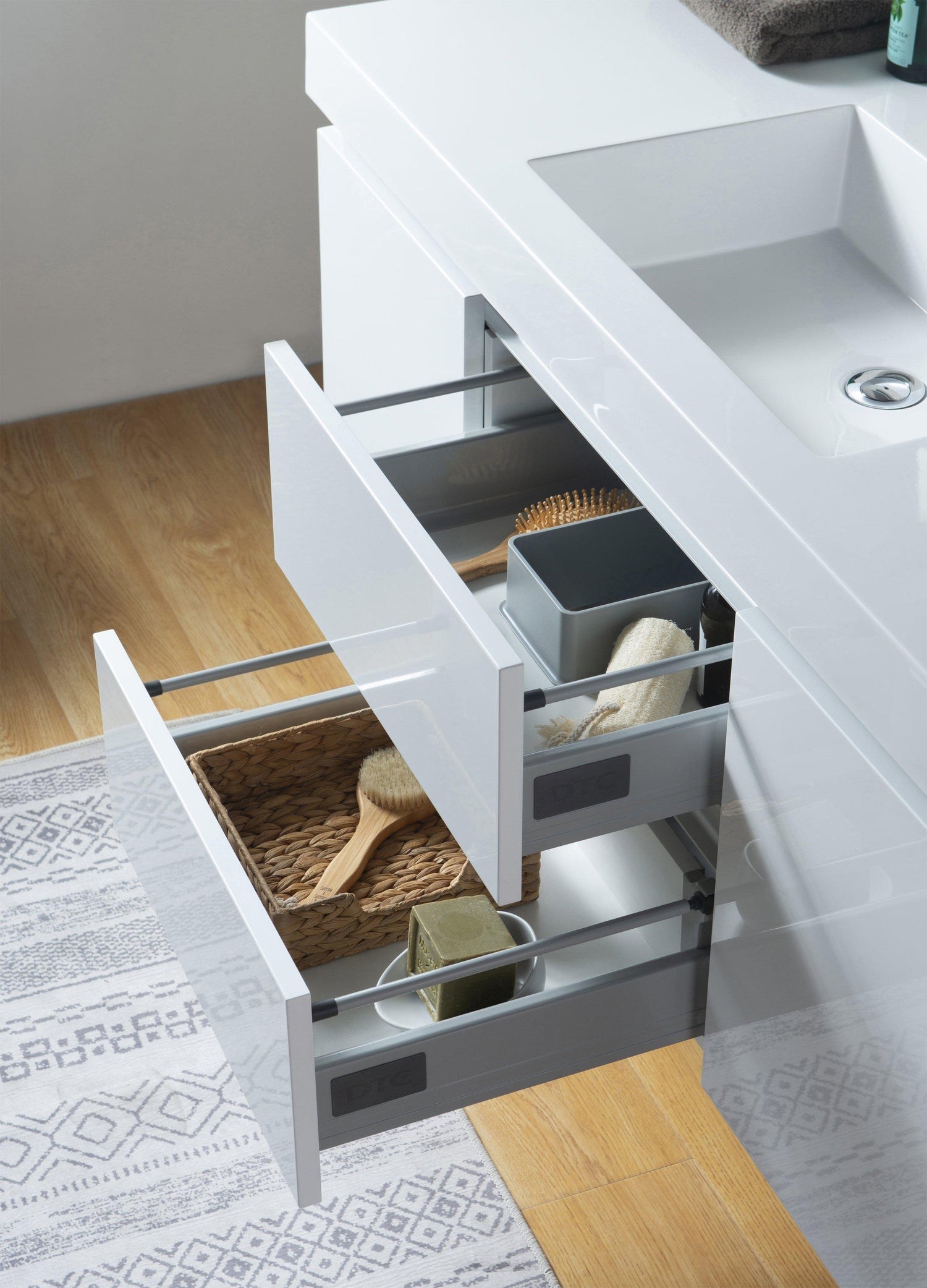 Vanity Art LED Lighted Wall-Hung Single-Sink Vanity With Resin Top, 48"