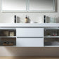 Vanity Art LED Lighted Wall-Hung Double-Sink Vanity With Resin Top, 60"