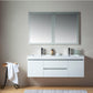 Vanity Art Glossy White Resin Top 60-inch Wall-hung Double Sink Bathroom Vanity
