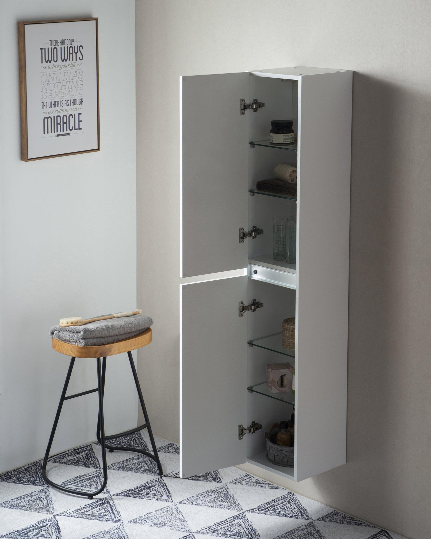 Vanity Art Wall-Hung Bathroom Cabinet, 63"