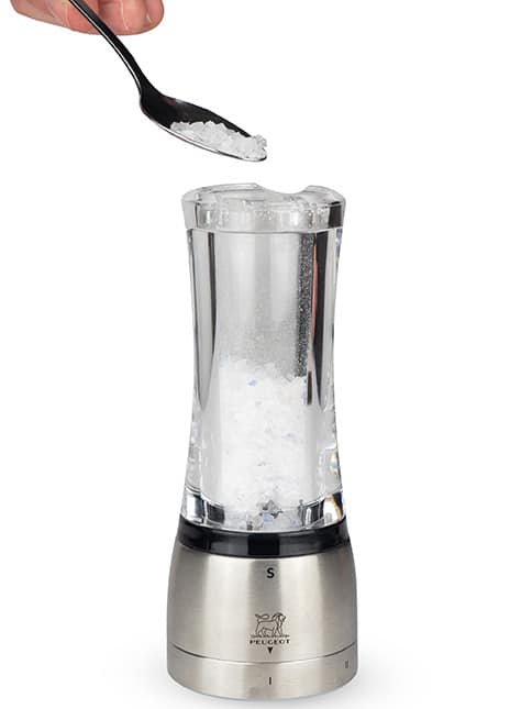 Peugeot Daman Salt Mill in Acrylic/Stainless 16cm - 6in
