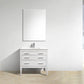KubeBath Eiffel 36'' High Gloss White Vanity W/ White Counter Top, E36-GW