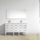 KubeBath Eiffel 60'' Double Sink High Gloss White Vanity with White Counter Top, E60-GW