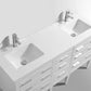 KubeBath Eiffel 60'' Double Sink High Gloss White Vanity with White Counter Top, E60-GW