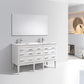 KubeBath Eiffel 60'' Double Sink High Gloss White Vanity with White Counter Top, E60-GW