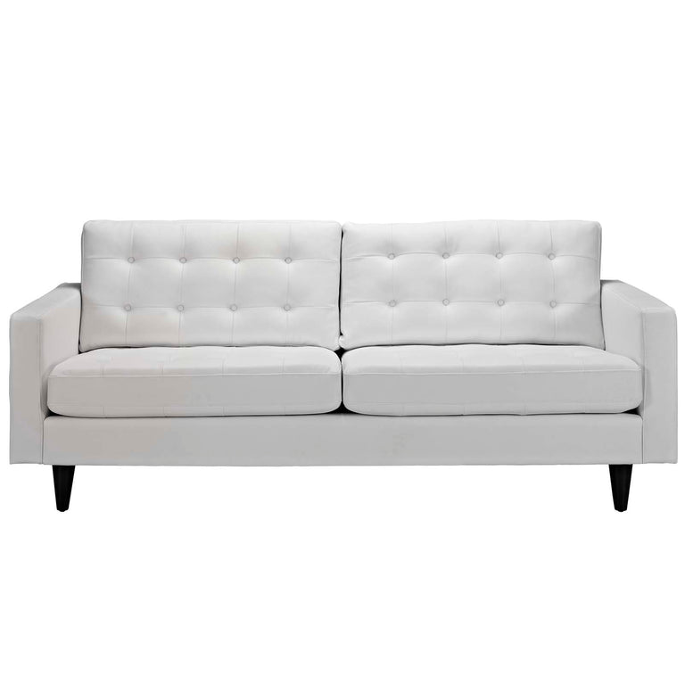 Empress Bonded Leather Sofa in White, EEI-1010-WHI
