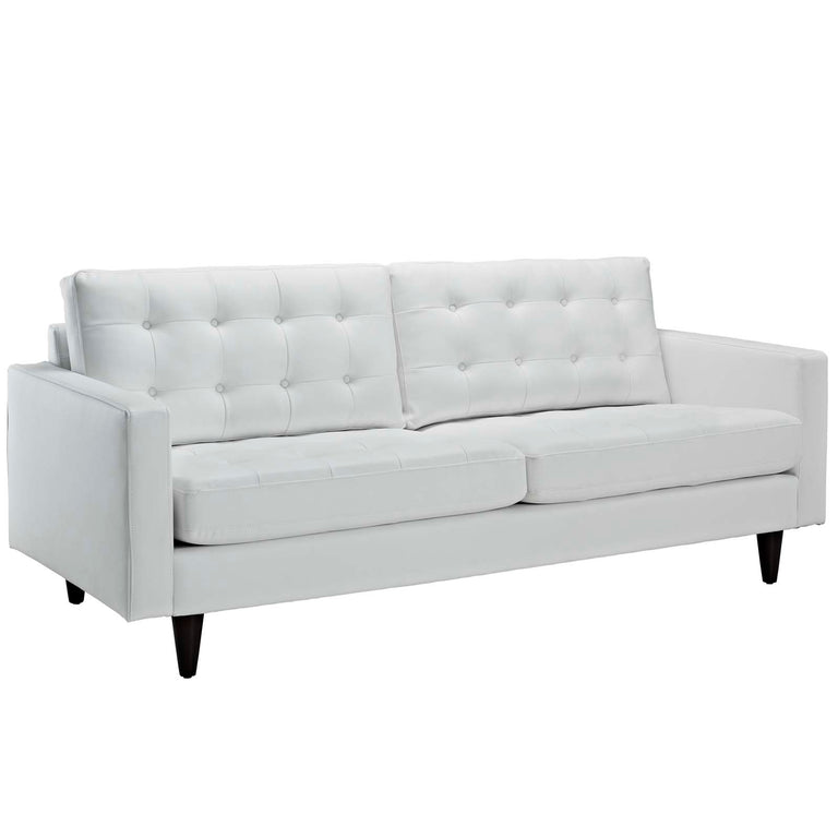Empress Bonded Leather Sofa in White, EEI-1010-WHI